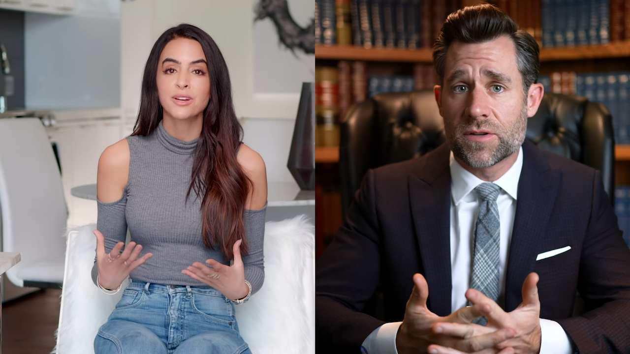 A screenshot of a live-streaming video call with the presenter looking directly into the camera.